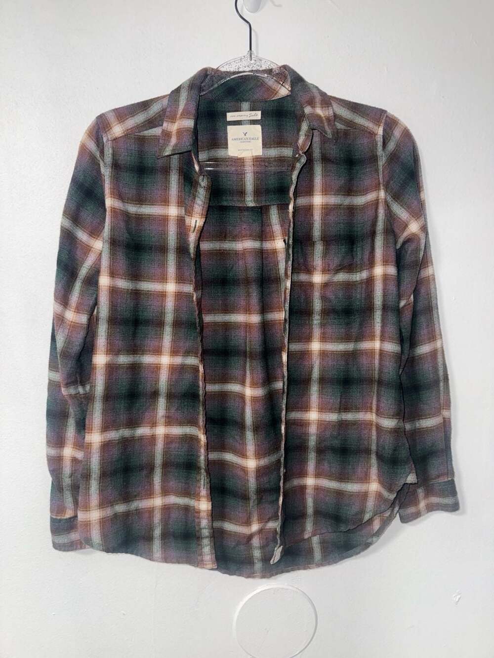 American Eagle Plaid Boyfriend Fit Shirt Size XXS
